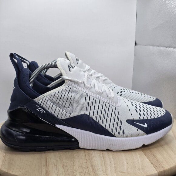 Mens size 9 - Nike Air Max 270 White Midnight Blue athletic Shoes Dallas Cowboys - Picture 3 of 10